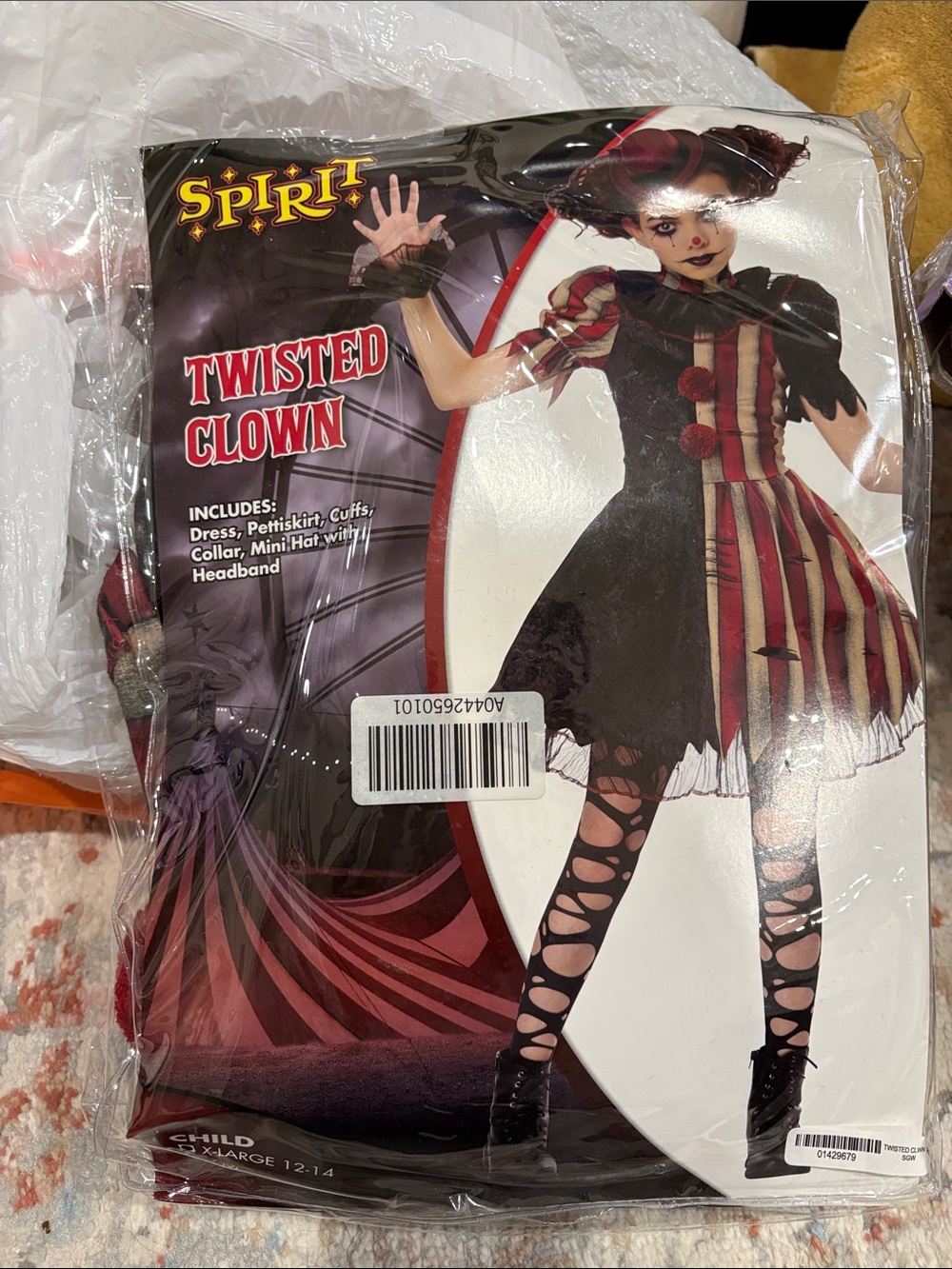 Spirit Twisted Clown Costume - Black and Red
